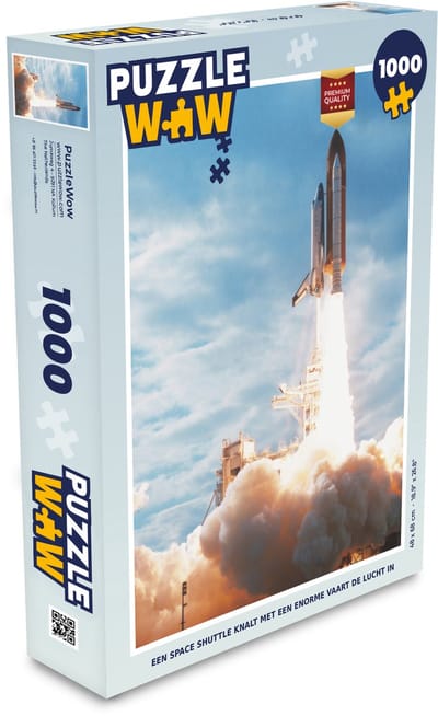 Puzzel Een space shuttle knalt met een enorme vaart de lucht in - Legpuzzel - Puzzel 1000 stukjes volwassenen