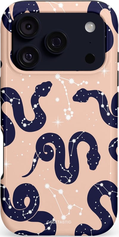 Casetastic hoesje geschikt voor Apple iPhone 17 Pro - MagSafe - Dubbellaagse bescherming - Astro slang - Fashion Case - Zand Perzik Donkerblauw Grijs