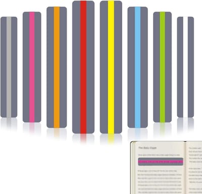 Leesliniaal Set - Geleide Leesband - Leeshulp Dyslexie - Acht Kleuren Inclusief - 19x3cm - Multicolor