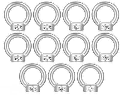 Set van 11 RVS Ringmoeren M6 met Vrouwelijke Draad voor Bevestiging en Heftechnologie Accessoires