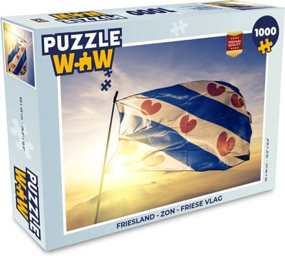 Puzzel Friesland - Zon - Friese vlag - Legpuzzel - Puzzel 1000 stukjes volwassenen