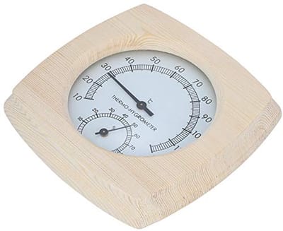 Houten Thermo-Hygrometer voor Badkamer en Sauna | Nauwkeurige Temperatuur- en Vochtigheidsweergave