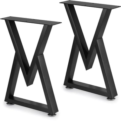 Dailygoods - lalago 2 stuks meubelpoten zwart tot 250 kg, tafelpoten van V-type metaal, industrieel doe-het-zelf voor voeten, geschikt voor salontafels, bureaus, bank, stoel