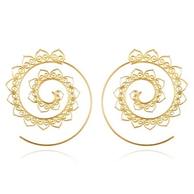 Spiraal Oorstekers Rond Dames Goudkleurig