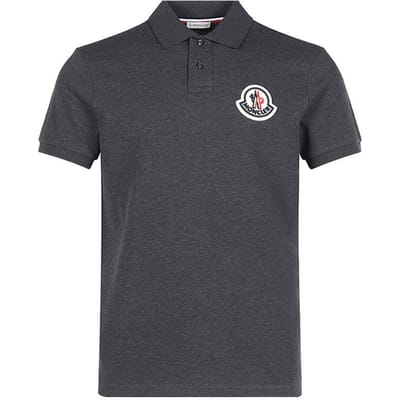Moncler FW20 Katoenen Korte Mouw Effen Poloshirt Heren poloshirts Donkergrijs F20918A7110084556988 S black