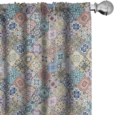 ABAKUHAUS Geometrische Gordijnen – 2x75x245 cm – Mikrofaser