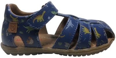 Naturino - See - Mt 27 - velcro gesloten lederen sandalen - dino rex - blauw
