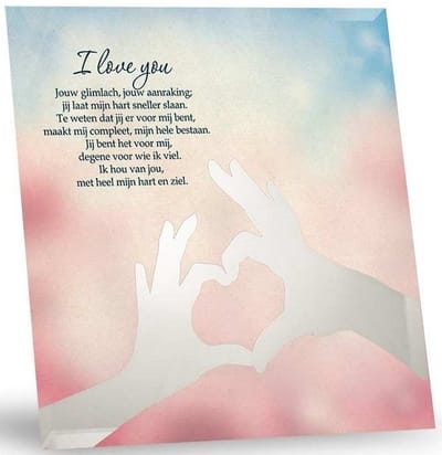 Silver Silhouette "I love you"
