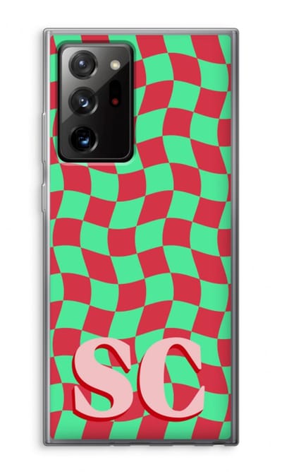 Gepersonaliseerd - Case Company® - Hoesje geschikt voor Samsung Galaxy Note 20 Ultra / Note 20 Ultra 5G hoesje - Grid Monogram - Soft Cover Telefoonhoesje - Bescherming aan alle Kanten en Schermrand