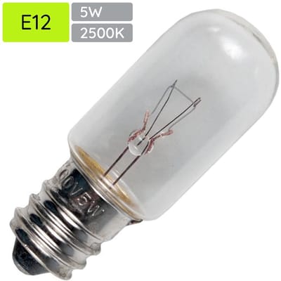 Signaallamp E12 60V 5W - 83 mAh - Per stuk - T16 Gloeilamp Ø16mm - 45mm - 2500K - Dimbaar
