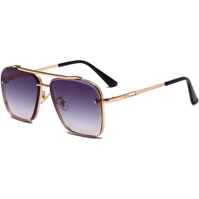 Mode Klassieke Vierkante Zonnebril Vintage Metalen Frame Zonnebril Shades UV400 Brillen gray