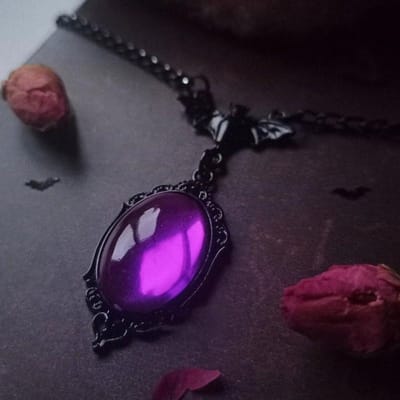 Gothic Bloed Rode Kwarts Charme Ketting Ovale Hanger Ketting Voor Vrouwen Halloween Vampier Reliëf Heks Sieraden Vintage Chokers 40cm black