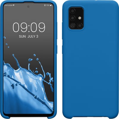 kwmobile telefoonhoesje geschikt voor Samsung Galaxy A51 - Hoesje met siliconen coating - Smartphone case in rifblauw