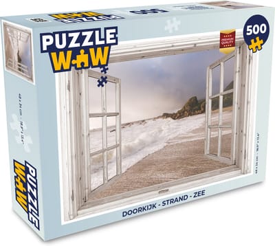 Puzzel Doorkijk - Strand - Zee - Legpuzzel - Puzzel 500 stukjes