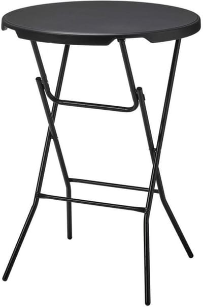 Alora Statafel zwart - Kunststof - Metaal - ø80x110 cm