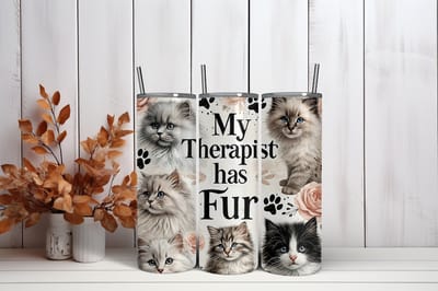 Thermosbeker Therapist Fur - 600 ml RVS Tumbler met Rietje - Cadeau - Schoolbeker - Antilek dop - Vaatwasserbestendig - Werkbeker - To go beker - Zomaar