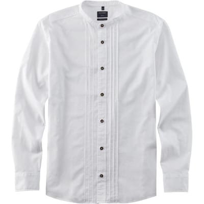 OLYMP Casual Overhemd, Regular Fit, Opstaande kraag, Wit