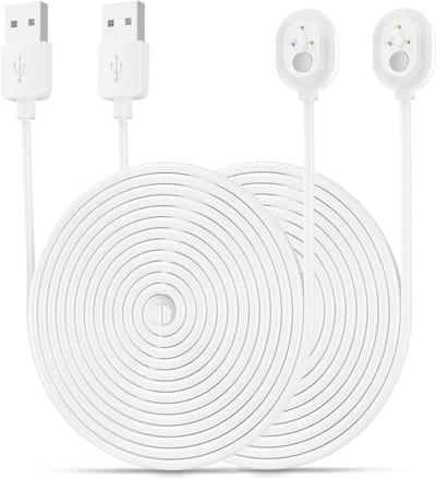Oplaadkabel Bewakingscamera - Magnetische Kabel - Continue Stroomvoorziening - Weerbestendig Ontwerp - 2 stuks 9m - Wit