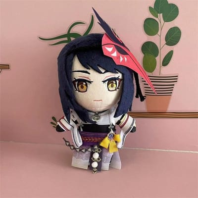 Poupée en peluche Genshin Impact Kujo Sara 20 cm Anime Mignonne Oreiller en peluche doux Cadeau de vacances d'anniversaire 20cm