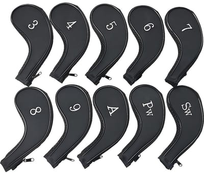 Dailygoods- Golfijzerhoofdhoezen 10-delig - Waterdicht - Duurzaam - Antislip - Rits - Genummerd ontwerp - Golfcovers