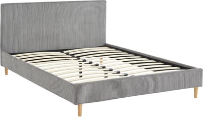 sweeek - Bed met lattenbodem en hoofdeinde, b 202 x d 148 x h 88cm, corduroy afwerking