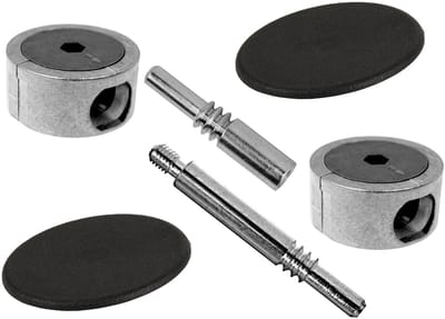 SOTECH paneelverbinder FUERTE 134 mm met zwart kunststof deksel, metalen meubelbeslag, rompverbinder, kastverbinder, set verbindingsbeslag voor paneelverbindingen