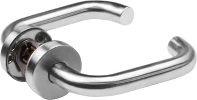 AMIG Deurklink RVS 140x19mm – Rond Rozet 53mm – Terugslagveer – INOX Staal Zilver - Deurbeslagset Binnen