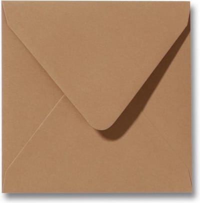 Envelop 14 X 14 Bruin, 60 stuks