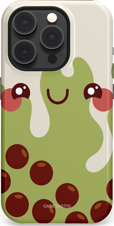 Casetastic Hoesje Geschikt voor Apple iPhone 15 Pro Magsafe - Stijlvolle Beschermende Duo-layer Case - Smeltende pistache bolletjes
