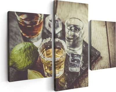 Artaza Canvas Schilderij Drieluik Alcoholische Drankjes - Drank - 90x60 - Foto Op Canvas - Canvas Print