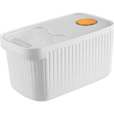 Rijstcontainer Plastic Grote Capaciteit Luchtdicht met Deksel Rijstbak voor Graan Ontbijtgranen Meel Wit 10kg White 10kg / 22lb white
