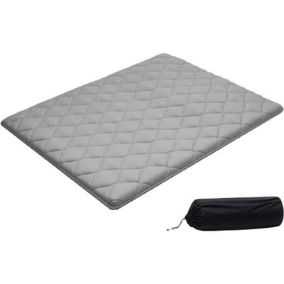VEVOR Japanse Tatami-mat, Opvouwbare Japanse Tatami-matras in Queensize, Futonmatras met Opbergtas en Sluiting, 9-laags Vloermat voor Slapen, Slaapzaal, Meditatie, Yoga, 80 x 60 x 2.5 inch, Grijs