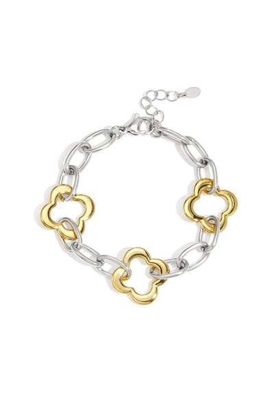 Roestvrijstalen kettingarmband Klaver - Dagelijks - Dames sieraden - Roestvrij staal - Verkleurt niet - Cadeau - Goudlief.nl