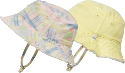 Elodie Zonnehoedje- Visserhoedje - Omkeerbaar - Zonnehoed - Zonnehoedje baby - Zonnehoed baby -Pastel Braids - 0-6m