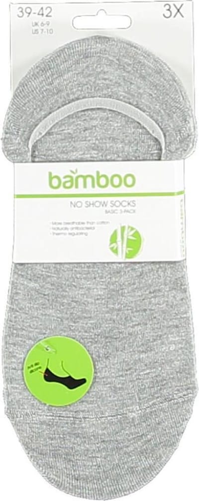 Apollo No-show Sokken Basic Bamboe Grijs 3-pack Maat 35-38