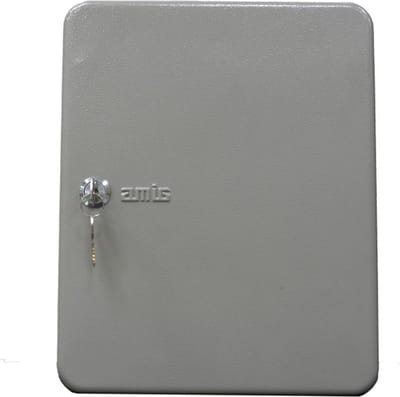 AMIG sleutelkluisje grijs - 20 sleutels - staal - 20 x 16 x 7 cm - sleutels opbergen sleutelkastje