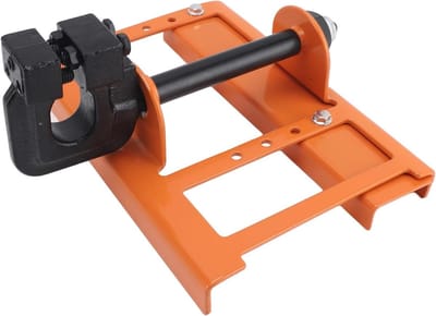 Verticale Kettingzaagmolen - Houtzaaggeleider - Precisie Hout Zagen - Zware Ijzeren Constructie - 20 cm - Oranje Geel