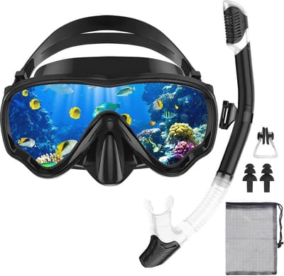 Snorkelset voor Volwassenen - Zwart - Duikbril met Anti-lekfunctie - Anti-condens Technologie - Voor Snorkelen en Duiken