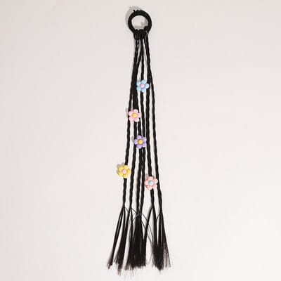 1PC Meisjes Pentagram Bloem Pruiken Paardenstaart Hoofdbanden Rubberen Haarbanden Hoofddeksels Kinderen Haaraccessoires Mooi Haarornament Flower black