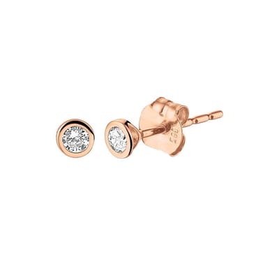 YO&NO - Oorbellen - Rosegoud - Oorknoppen - Zirkonia - 3mm - Sieraden vrouw - 14k - 585 Goud