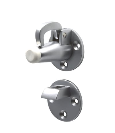 Deurvastzetter - met valhaak - 38mm - Messing mat chroom - S&B - 251300.9