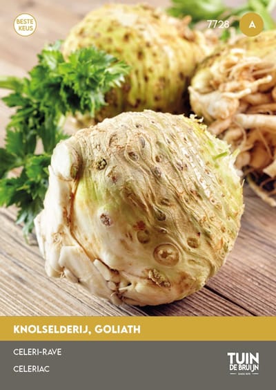 Knolselderij Goliath Zaden – Grote Knollen tot 1,5 kg – Aromatische Smaak – Hoge Opbrengst – Voor Moestuin – Tuin de Bruijn