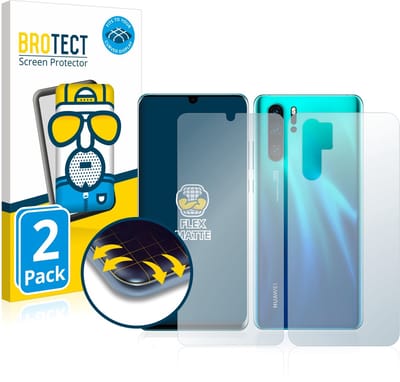 BROTECT - Screenprotector voor Huawei P30 Pro (Voor+Achter) - Folie Beschermfolie matte volledig dekking 2 Stuks