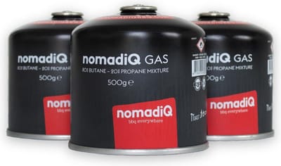 3-pack nomadiQ gasflesjes (3 x 500 gram) - EN417 schroefventiel