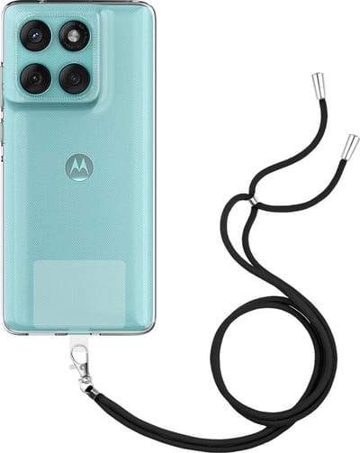 Just in Case hoesje met koord geschikt voor Motorola Edge 60 Fusion / Edge 60 / 60s Hoesje met Koord - Flexibele Case - Transparant