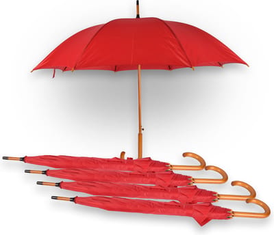 Paraplu 5 stuks - Set van 5 Automatische Rode Paraplu's - Diameter 98cm – Windbestendig Paraplu Voor Volwassenen