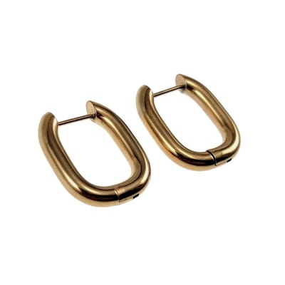 24mm x 19mm x 4mm Oorbellen Dames - Verguld RVS - U-vormige Oorrigen
