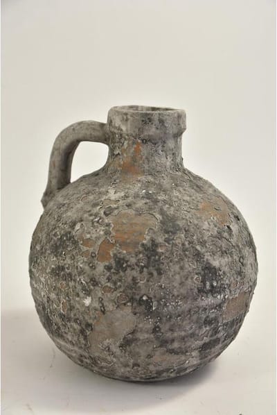 Kruiken En Flessen - Bolkruik ''raw'' Met Oor 21x21x24cm Grey