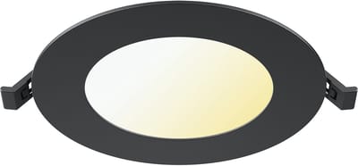 LED Downlight Inbouwspot Dimbaar - Brinton Thin - 6W 470lm 120° Bundelhoek - Aanpasbare Lichtkleur 3000K-4000K-6500K - IP40 - Rond - Zwart - Ø128mm Buitenmaat - Ø110mm Zaagmaat