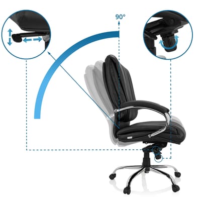 Bureaustoel / directiestoel XXL H 100 stof zwart hjh OFFICE